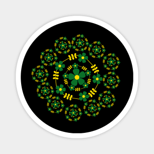 Floral Circle Design Magnet